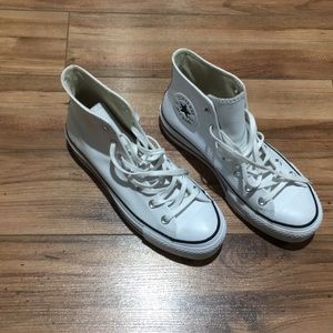 Converse high top platform white